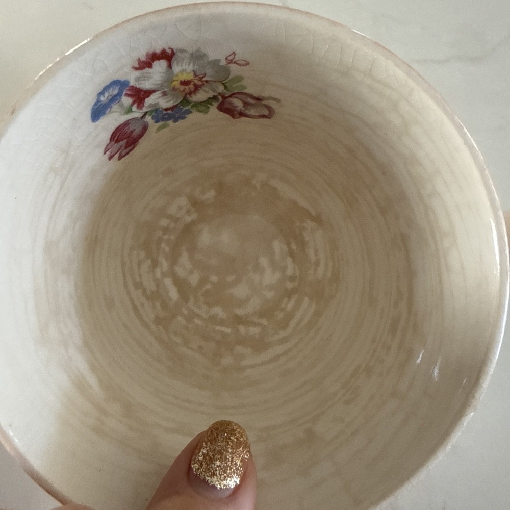 Vintage French Saxon China Co Demitasse Tea Cups & Saucers Set 2 Replacement - Picture 7 of 14
